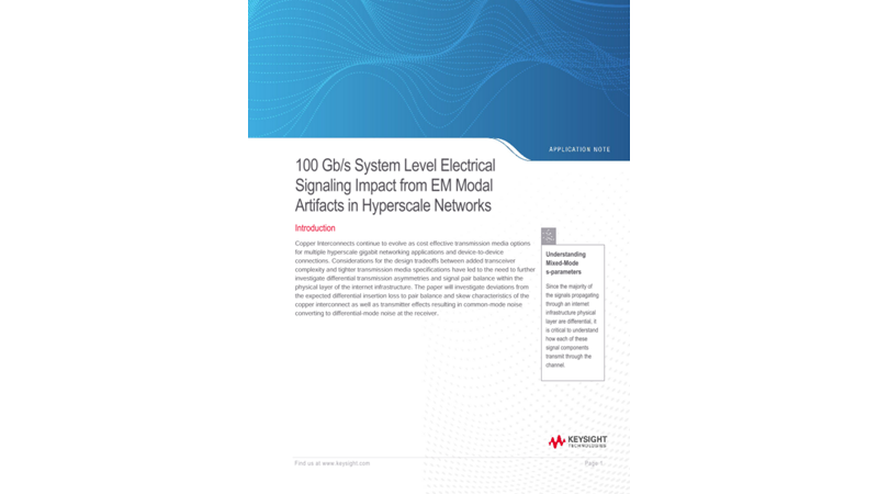 100 Gb/s System Level Electrical Signaling Impact from EM Modal Artifacts in Hyperscale Networks